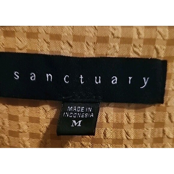 Sanctuary Gold Tanks Babydoll Pleats Size Medium Sleeveless Minamalist Basic Top - Picture 3 of 6